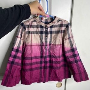 Adorable children long sleeve plaid shirt